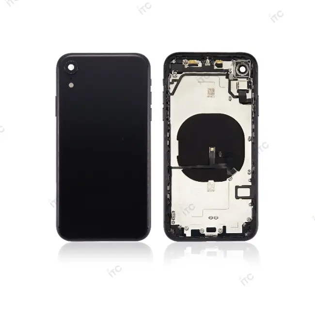  iPhone XR バックガラス(フレーム一体型) 互換品 黒