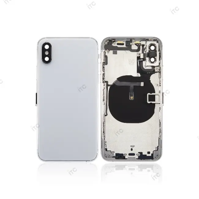  iPhone XS バックガラス(フレーム一体型) 互換品 白