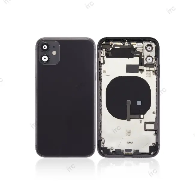  iPhone 11 バックガラス(フレーム一体型) 互換品 黒