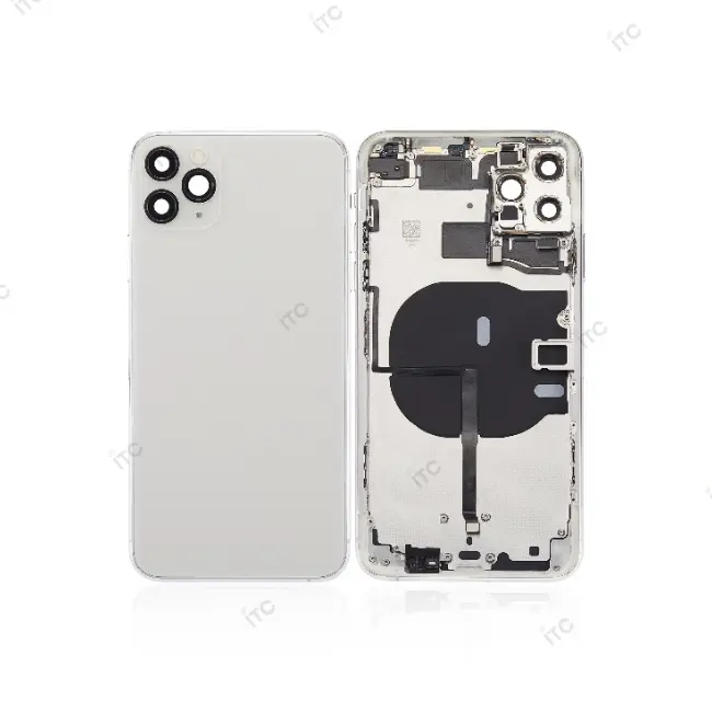  iPhone 11 Pro Max バックガラス(フレーム一体型) 互換品 白