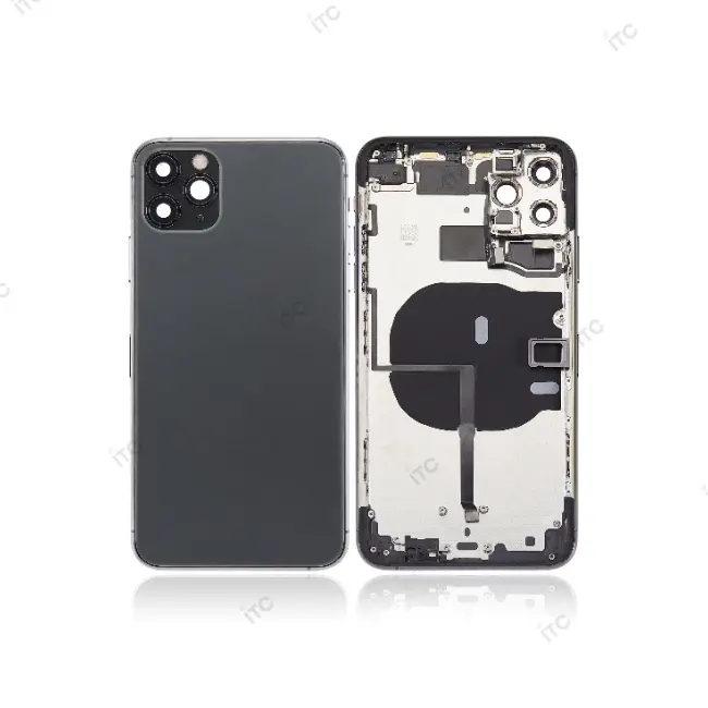  iPhone 11 Pro Max バックガラス(フレーム一体型) 互換品 黒