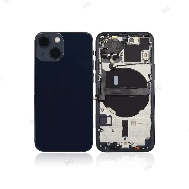  iPhone 13mini バックガラス(フレーム一体型) 互換品 黒