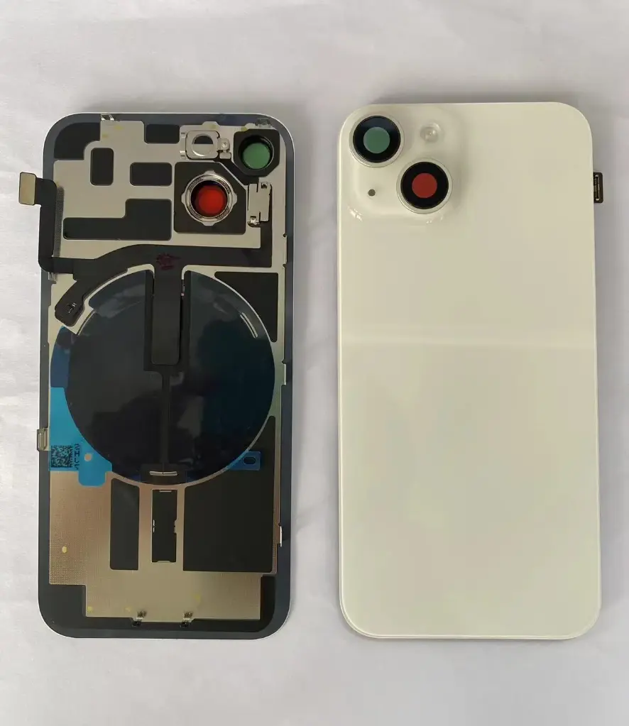 iPhone 14 バックガラス 互換品 （レンズ＆MagSafe付き）白　ロゴなし