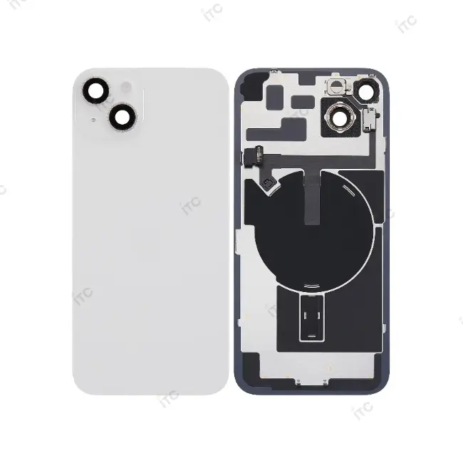  iPhone 14 Plus バックガラス(フレーム一体型) 互換品 白