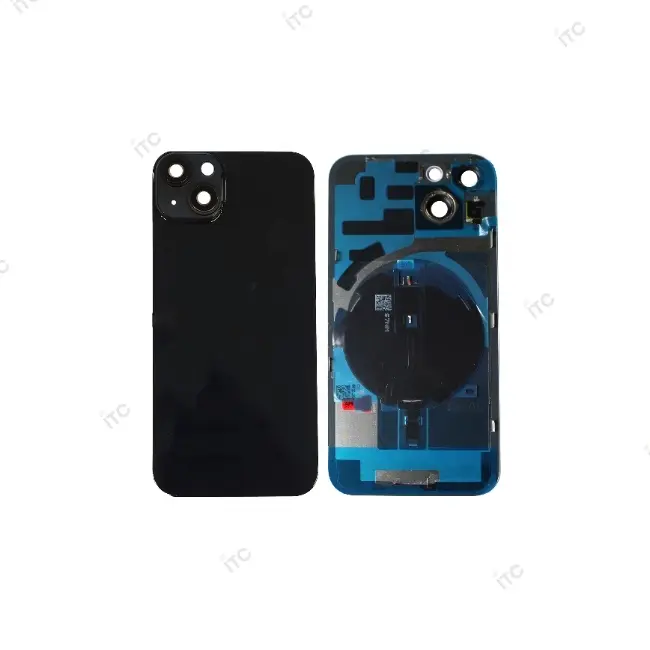  iPhone 14 Plus バックガラス(フレーム一体型) 互換品 黒