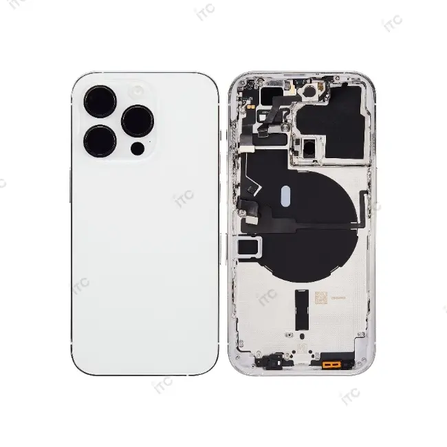  iPhone 14 Pro バックガラス(フレーム一体型) 互換品 白