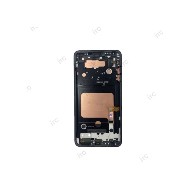 LG isai V30+ フロントパネル 枠付き 黒