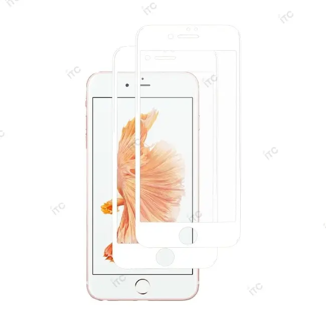 iPhone 6P-6SP ガラスフィルム ハード 白