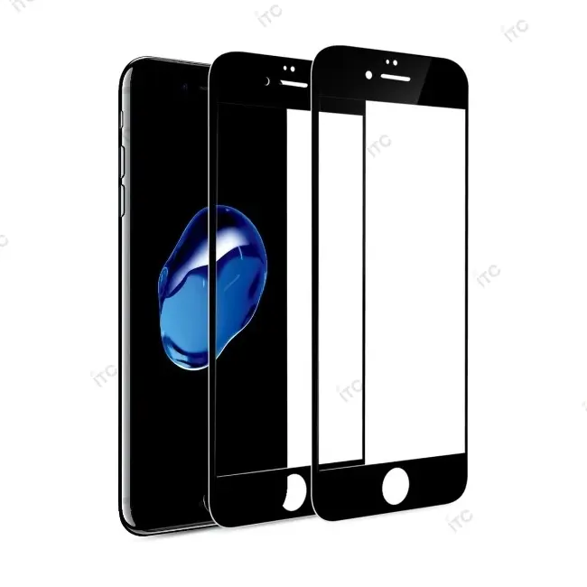 iPhone 6P-6SP ガラスフィルム ハード 黒