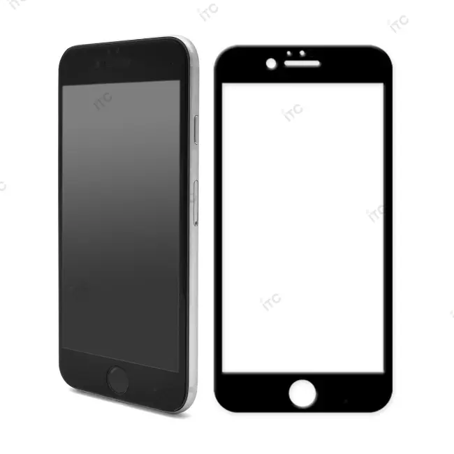 iPhone 6G-6S ガラスフィルム ソフト 黒