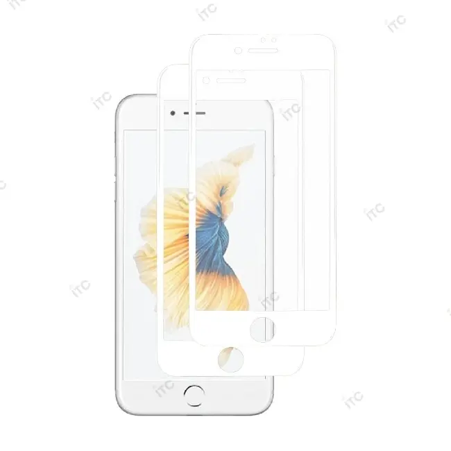 iPhone 6G-6S ガラスフィルム ハード 白