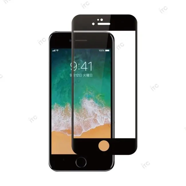 iPhone 6G-6S ガラスフィルム ハード 黒