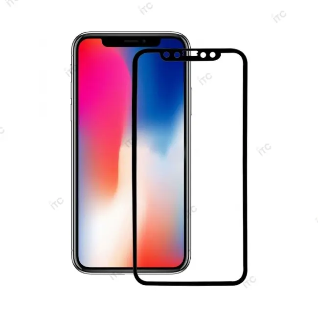 iPhone XS Max-11ProMax ガラスフィルム ソフト 黒