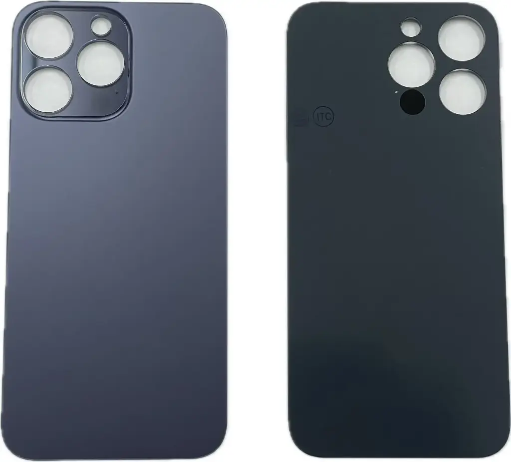 iPhone 14ProMax  バックガラス 互換品 パープル ロゴなし