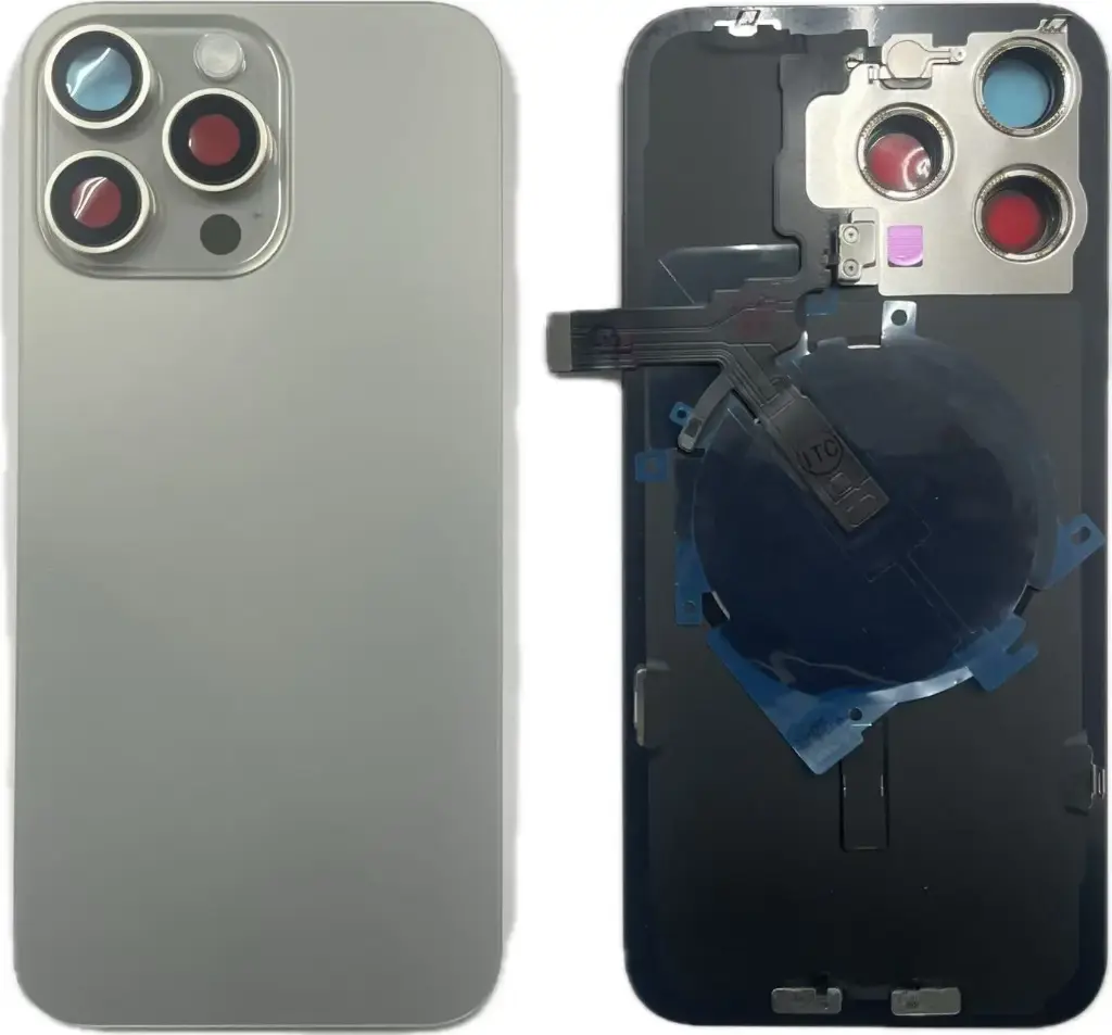 iPhone 15ProMax バックガラス 互換品（レンズ＆MagSafe付き）ナチュラル　ロゴなし