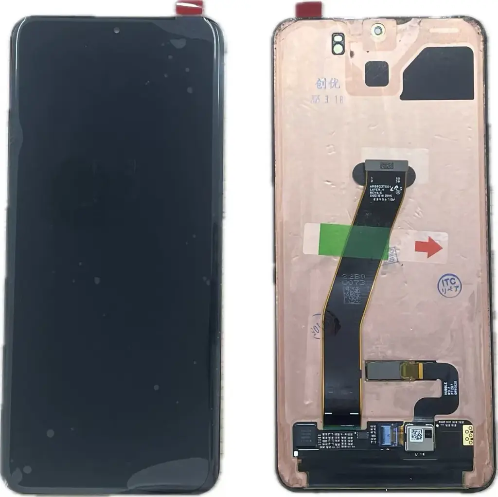 Galaxy S20 4G/5G フロントパネル 黒（再生品）　