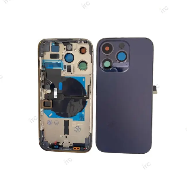 iPhone 14 Pro バックガラス(フレーム一体型) 互換品 パープル