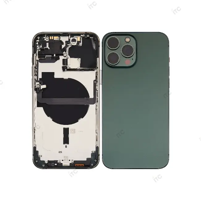 iPhone 13 Pro Max バックガラス(フレーム一体型) 互換品 アルパイグリーン