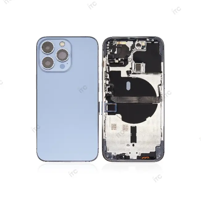 iPhone 13 Pro バックガラス(フレーム一体型) 互換品 ブルー