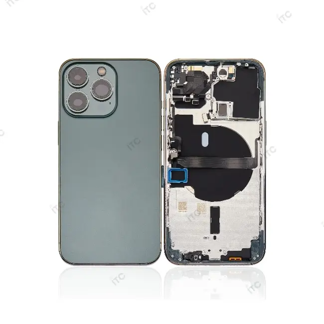 iPhone 13 Pro バックガラス(フレーム一体型) 互換品 アルパイグリーン