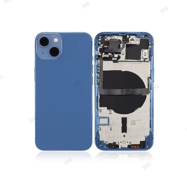 iPhone 13 バックガラス(フレーム一体型) 互換品 ブルー