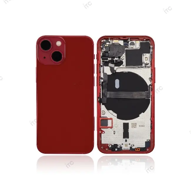 iPhone 13mini バックガラス(フレーム一体型) 互換品 レッド