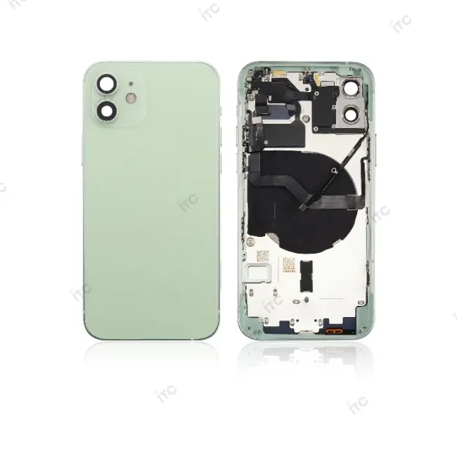 iPhone 12 バックガラス(フレーム一体型) 互換品 グリーン