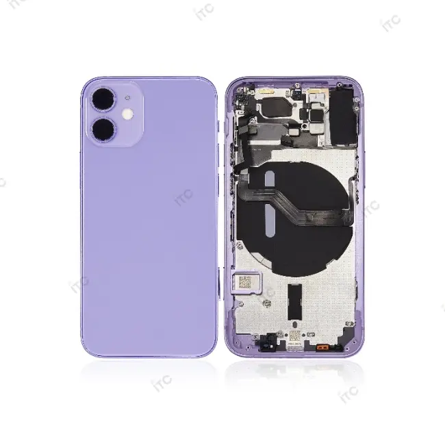 iPhone 12mini バックガラス(フレーム一体型) 互換品 パープル