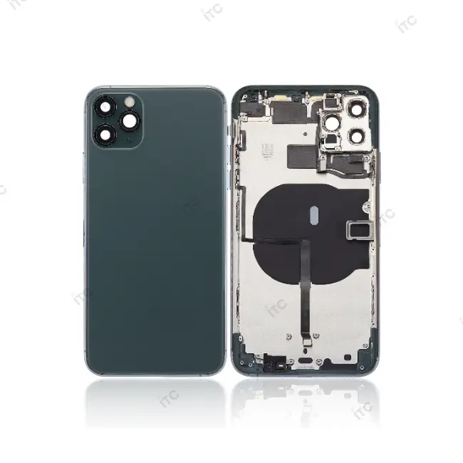iPhone 11 Pro Max バックガラス(フレーム一体型) 互換品 グリーン