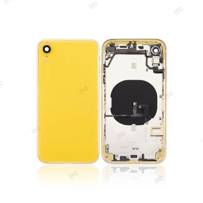iPhone XR バックガラス(フレーム一体型) 互換品 イエロー
