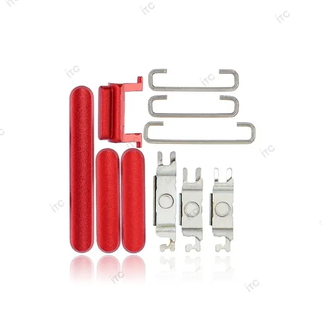 iPhone 11 電源ボタン/音量ボタン/サイレントスイッチ /トレー(1セット )レッド