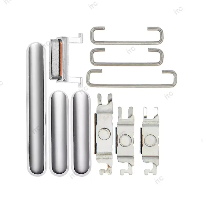 iPhone 11 Pro/iPhone 11 Pro Ma x 電源ボタン/音量ボタン/サイレントスイッチ /トレー(1セット )シルバー