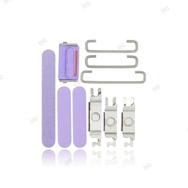 iPhone 12 電源ボタン/音量ボタン/サイレントスイッチ /トレー(1セット )パープル