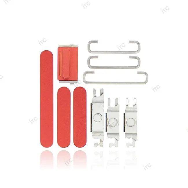 iPhone 12 電源ボタン/音量ボタン/サイレントスイッチ /トレー(1セット )レッド