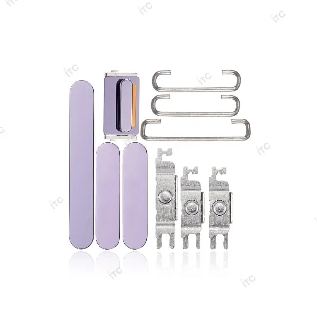 iPhone 14 Pro/iPhone 14 Pro Max 電源ボタン/音量ボタン/サイレントスイッチ /トレー(1セット )パープル