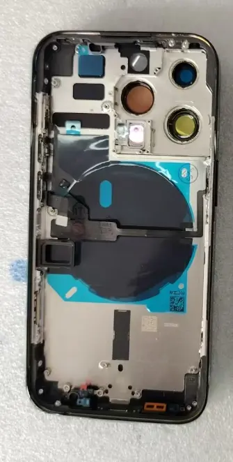 iPhone 14Pro バックガラス(フレーム一体型)  シルバー互換品