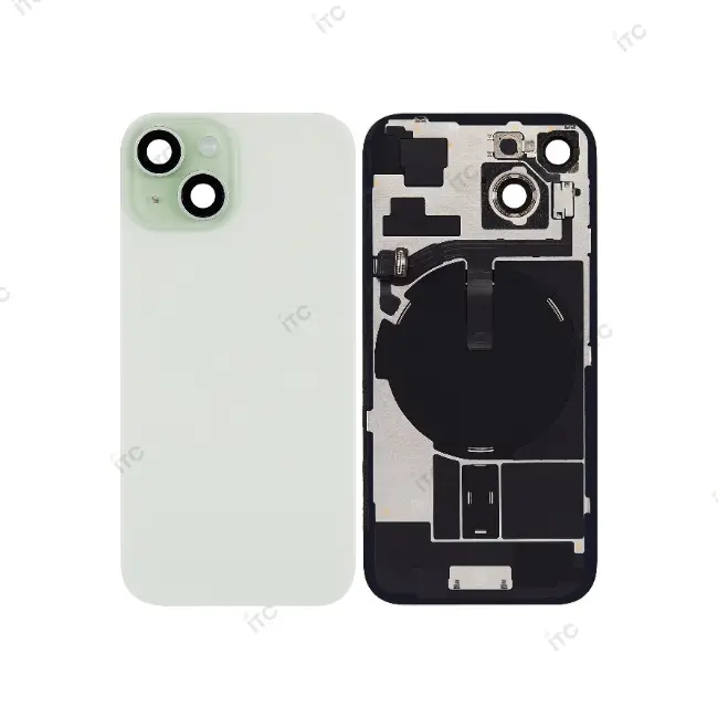 iPhone 15  バックガラス 互換品（レンズ＆MagSafe付き） 緑