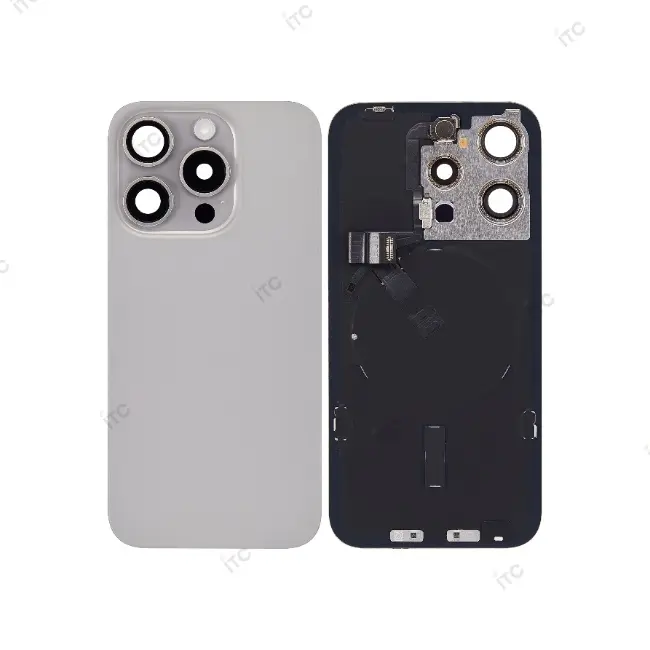 iPhone 15Pro バックガラス 互換品 （レンズ付き）ナチュラル