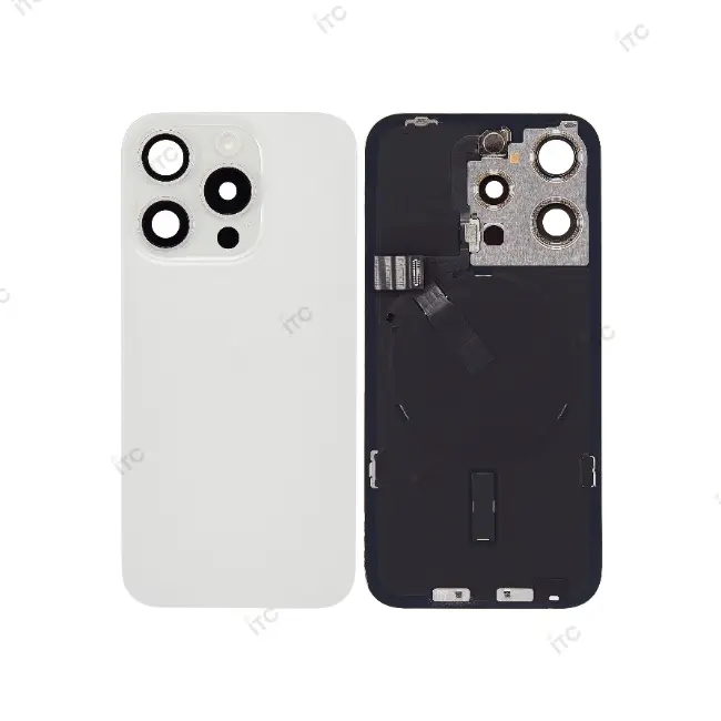 iPhone 15Pro  バックガラス 互換品（レンズ＆MagSafe付き）白