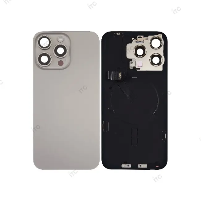 iPhone 15ProMax バックガラス 互換品（レンズ＆MagSafe付き)ナチュラル