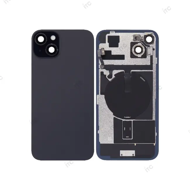 iPhone 15 Plus  バックガラス 互換品（レンズ＆MagSafe付き）黒