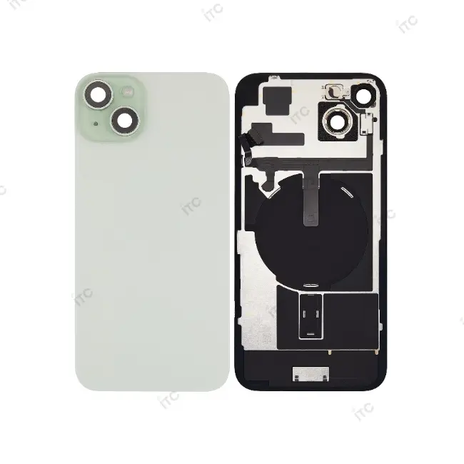 iPhone 15 Plus  バックガラス 互換品（レンズ＆MagSafe付き） 緑
