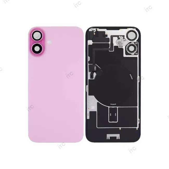 iPhone 16 バックガラス 互換品（レンズ＆MagSafe付き） ピンク