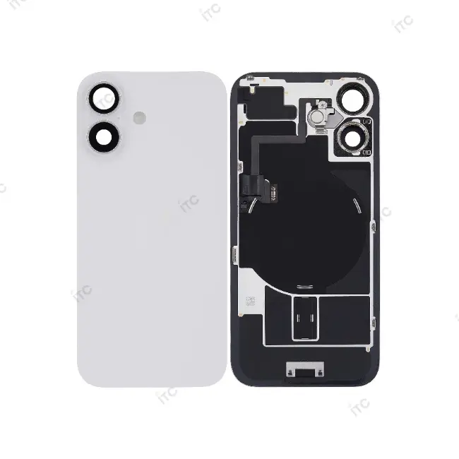 iPhone 16 バックガラス 互換品（レンズ＆MagSafe付き） 白