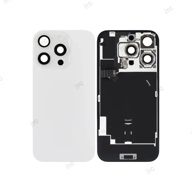 iPhone 16Pro  バックガラス 互換品 （レンズ付き）白