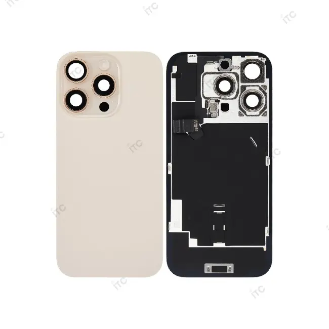 iPhone 16Pro  バックガラス 互換品（レンズ＆MagSafe付き）ゴールド