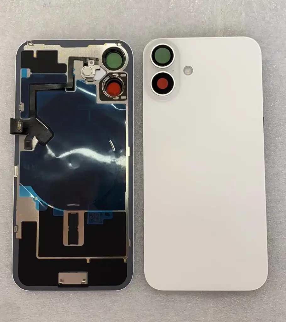 iPhone16Plusバックガラス互換品（レンズ＆MagSafe付き）白 ロゴなし