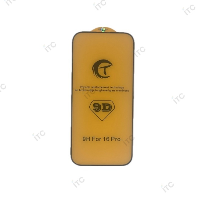 iPhone 16Pro- iPhone 17 ガラスフィルム (9D) 黒