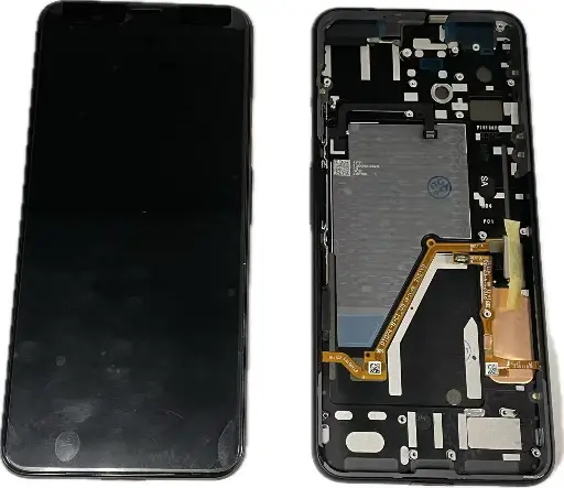 [L5046] Google Pixel 4 XL フロントパネル 黒 フレーム付き（再生品）　