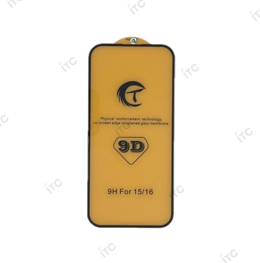 [Z0096] iPhone 16 ガラスフィルム (9D) 黒